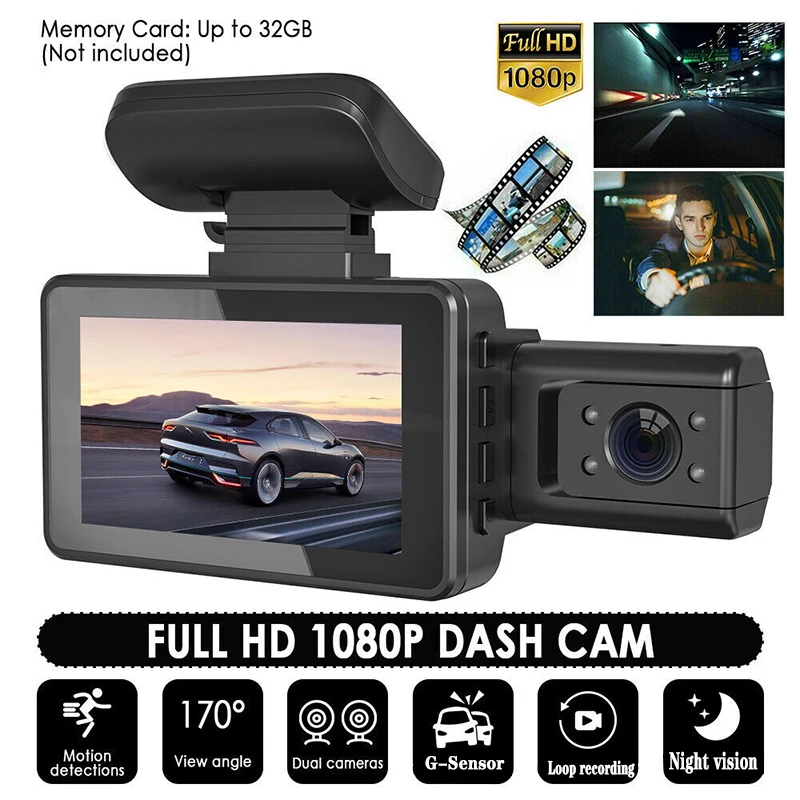 

Car DVR Camera 3 inch HD 1080P Dash Cam 170° Wide Angle Night Vision Car Camera Way Loop Recording Video Recorders With G-Sensor