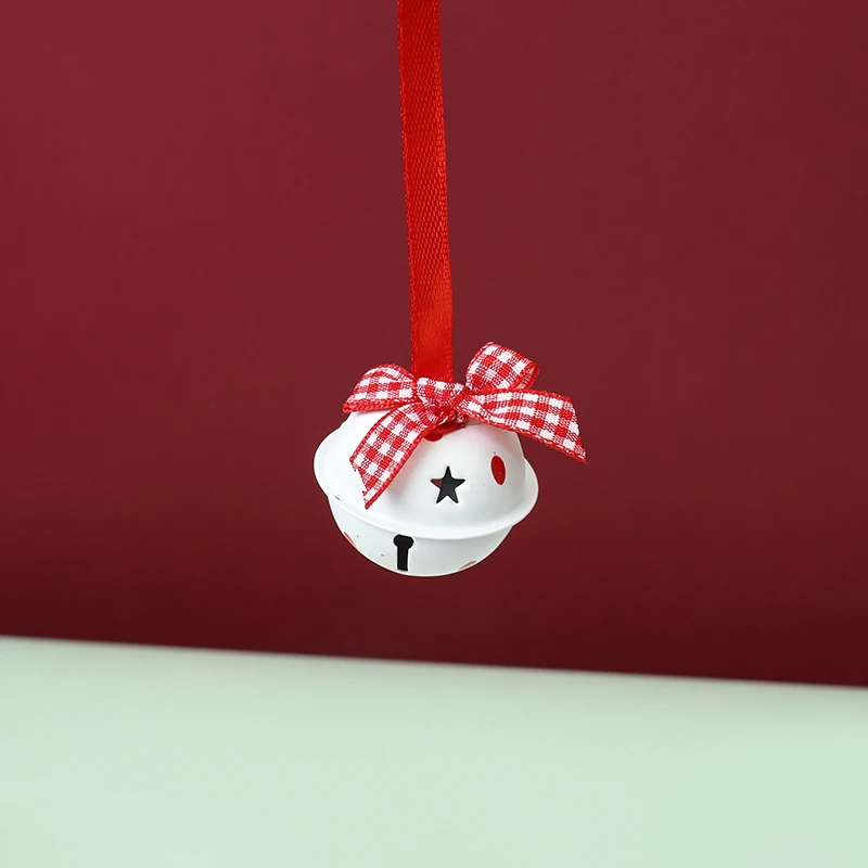 Description Picture 5 of item12Pc Christmas Snowflake Jingle Bell With Bowknot Xmas Tree Metal Bell Hanging Pendant DIY Christmas New Year Navidad Noel Decor
