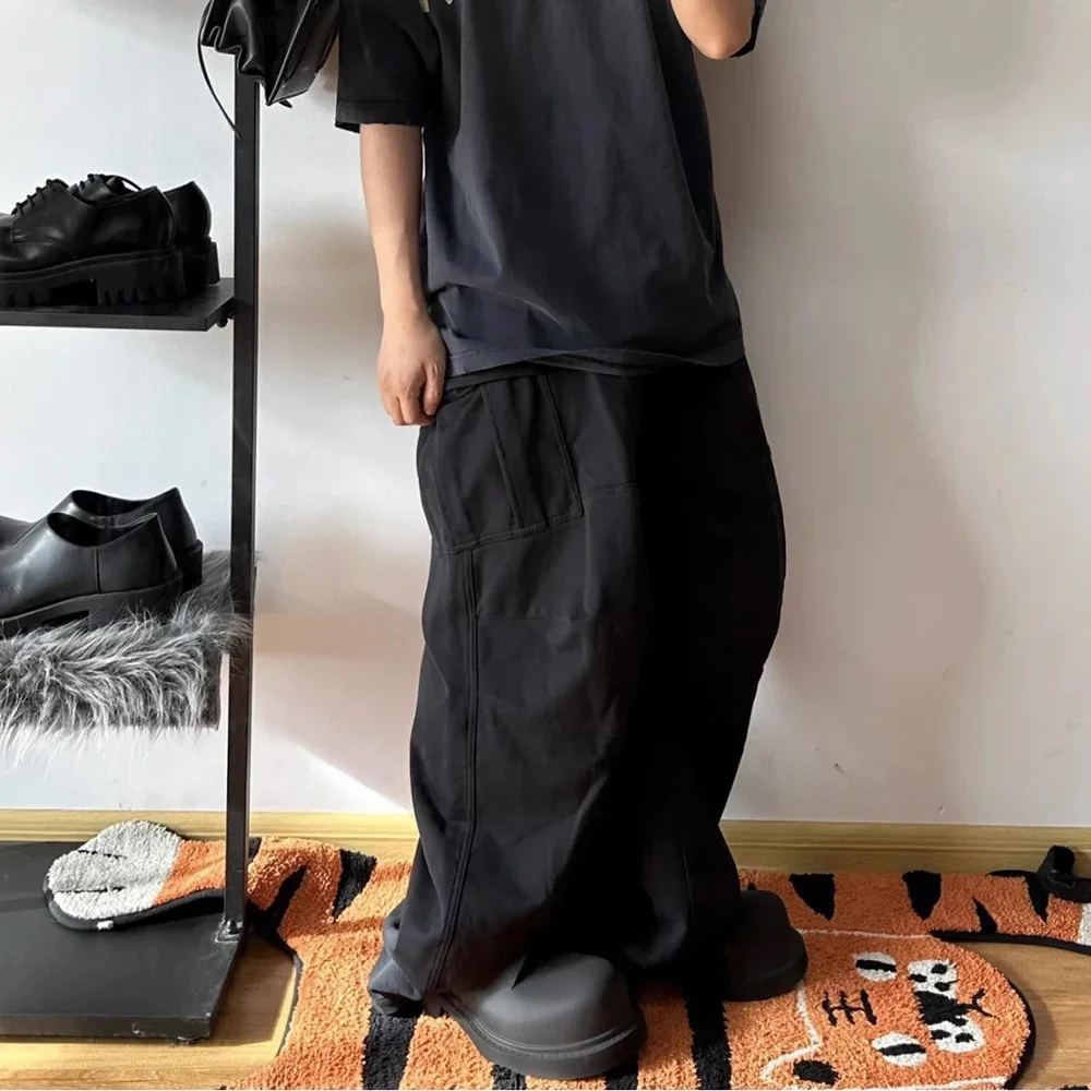 Aelfric Eden 3D Pockets Silhouette Black Baggy Cargo Pants Men Straight Vintage Pantalones Hombre Casual Oversize Loose Trousers