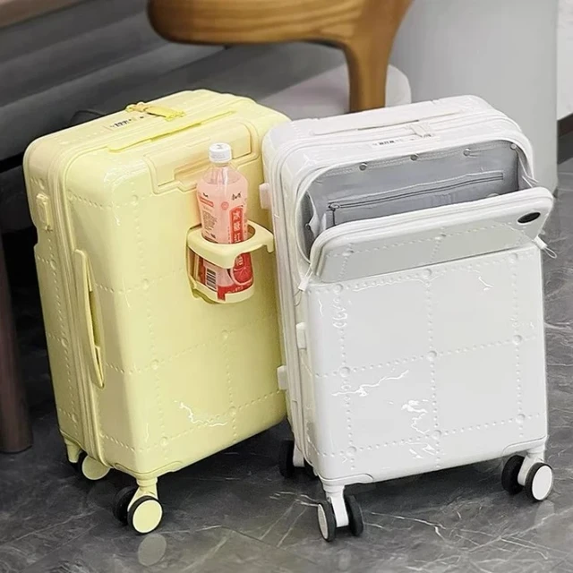 Reisekoffer Front öffnung Reiß verschluss Trolley Gepäck tasche Zahlens  chloss Roll gepäck koffer USB tragbare Frau Reisetasche