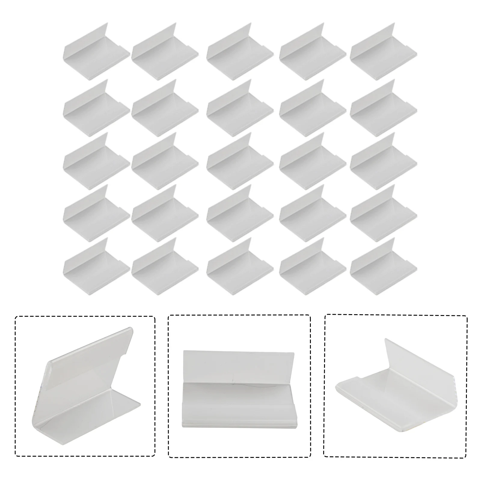 

2020 Hot Newest Useful Tag Plate Tool Transparent 25 Pcs Acrylic Display Holder L-shaped Price tags Rack Stands