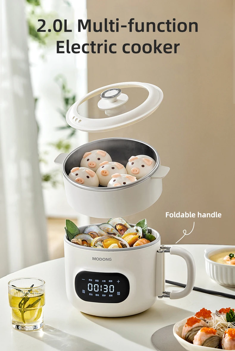Description Picture 2 of item2.0L Electric Rice Cooker Smart Cooking Pot Multicooker Lunch Box Rice Cookers Dormitory Hot Pot Non-stick Electric Skillet 220V