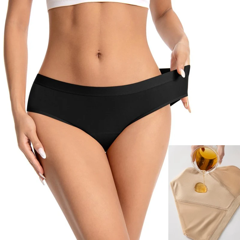 1pcs Girl Physiological Briefs Womens Menstrual Panties Ladies Plus Size Period Leak Proof Panty Solid Color Mid Waist Underwear 1
