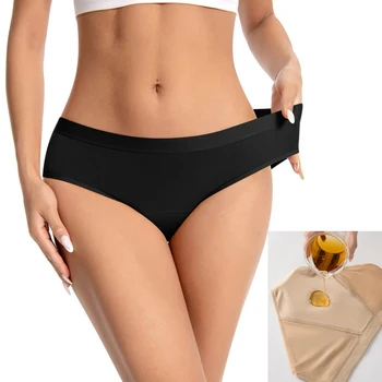 1pcs Girl Physiological Briefs Womens Menstrual Panties Ladies Plus Size Period Leak Proof Panty Solid Color Mid Waist Underwear 1