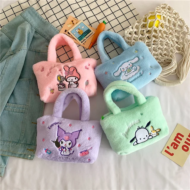 Kawaii Sanrio Plush Bag Kuromi Backpack Anime Melody Cinnamoroll Plushie Handbags Pochacco Cartoon Stuffed Bag for Girls Gifts 1
