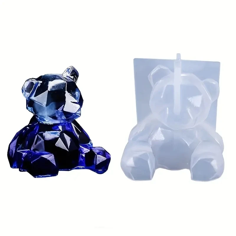 3D Cute Bear Scented Candle Mold Bear Resin Soap Mold for Candles