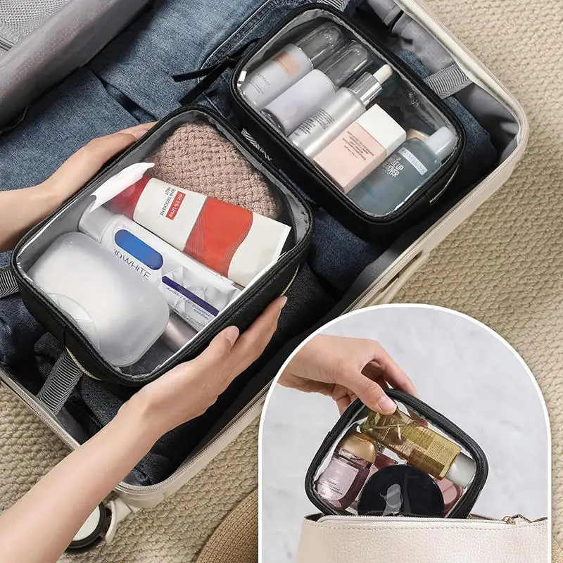 Waterproof Cosmetic Bag Portable Portable Cosmetic Storage Bag Large Capacity PVC Transparent Wash Bag Travel Storage Bag