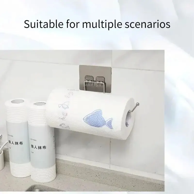 Paper Holder 1/4PCS Kitchen Towel Storage Hook Toilet Paper Holder Towel Stand Storage Rack Tissue Bathroom Organizer