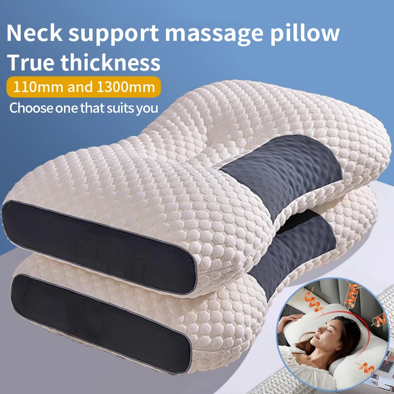 Neck Pillow Help Sleep Protect Neck Cervical Orthopedic Household Soybean Fiber SPA Massage Pillow Sleeping neck pillow sleep pillow