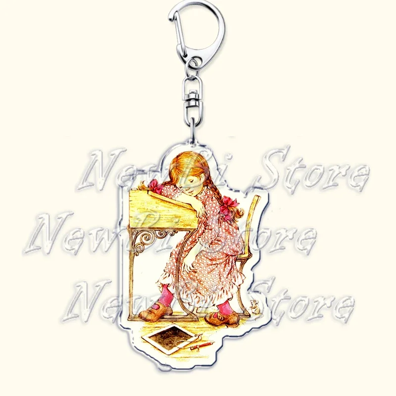 Retro Kunst Vintage Liebe Mädchen Junge Schlüssel anhänger für Zubehör Tasche Poesie Blume Illustration Schlüssel anhänger Schlüssel ring Schmuck Fans Geschenke – Detail 5