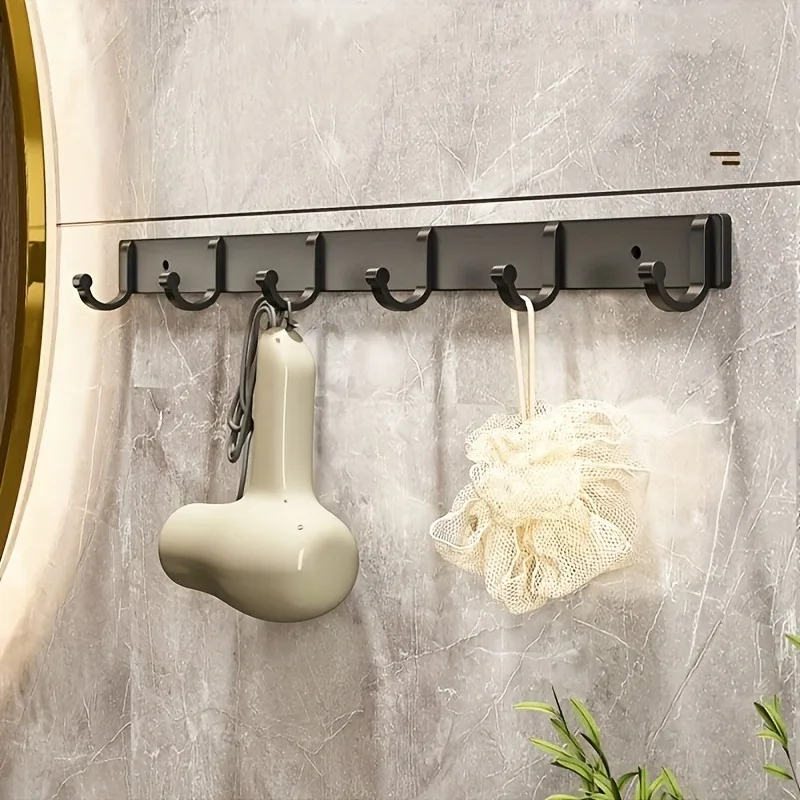 Clothes Hook Space Aluminum Bathroom Door Back Hanger Kitchen Hook