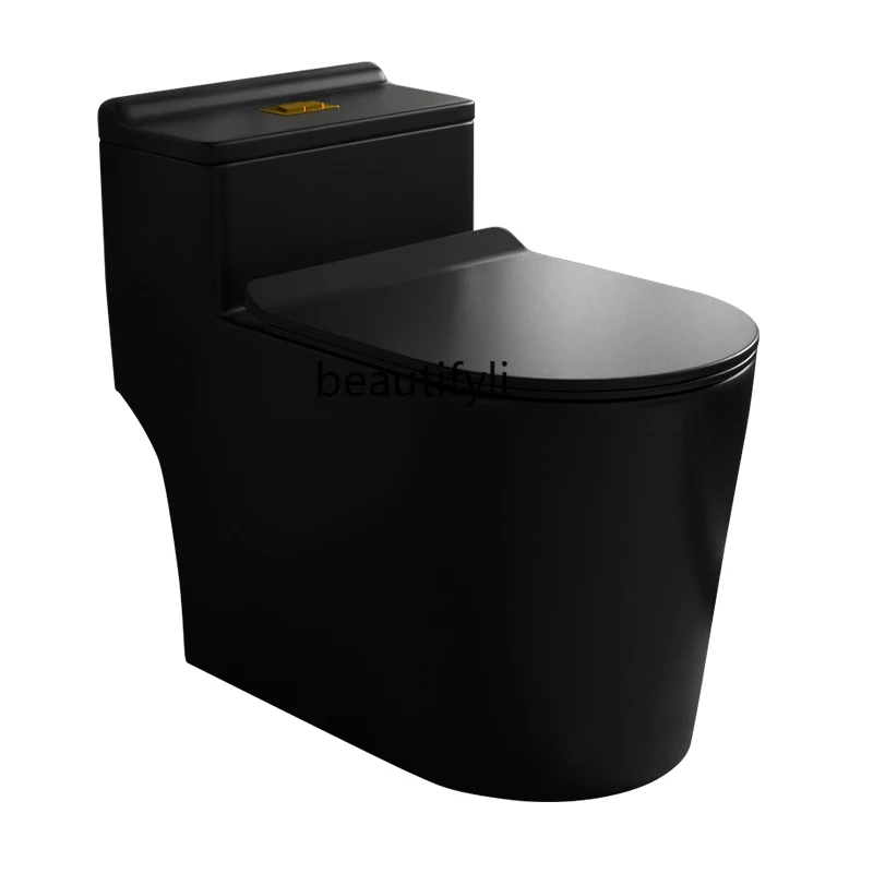 

TT Black Toilet New Personalized Creative Large Diameter Anti-Blocking Deodorant Siphon Pumping Modern Household Color Toilet