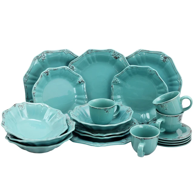 The Pioneer Woman 6-Piece Eco-Friendly Teal Fleur Utensil Crock