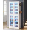 Tall Shoe Storage Cabinet with Acrylic Doors and LED Lights,  Entryway Shoe Organizer Rack with Adjustable Shel 1