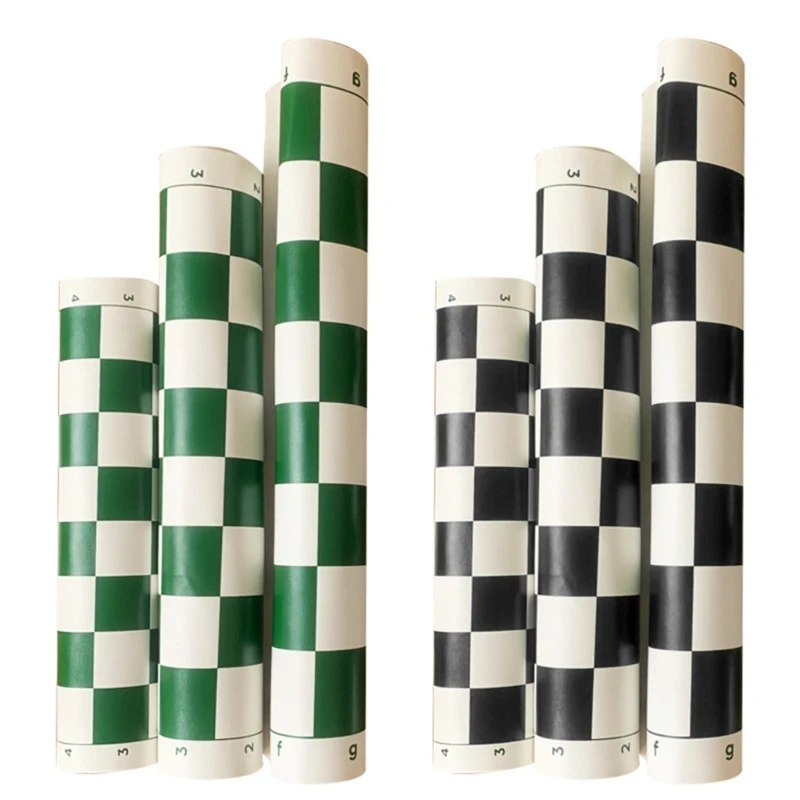 Lightweight Leather Tournament Chess Board Portable Rollable Soft Non Slip Travel Chess Board Mat foldable chess board folding chess board