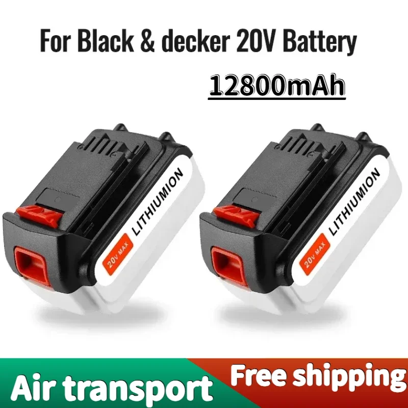 

100% original 20V 12800mAh Li-ion Rechargeable Battery Power Tool Replacement Battery for BLACK & DECKER LB20 LBX20 LBXR20