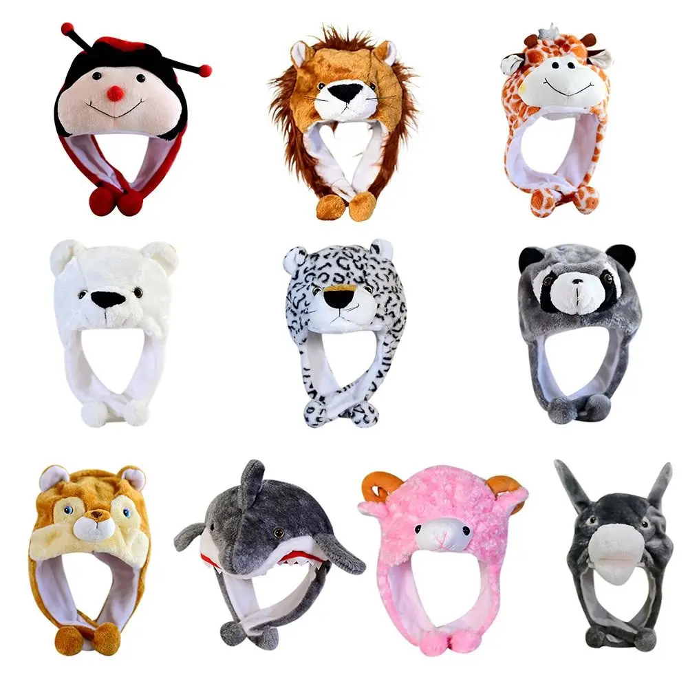 Funny Cartoon Moving Hat Animal Neck Warmer Animal Earflap Hat Earmuff Earflap Winter