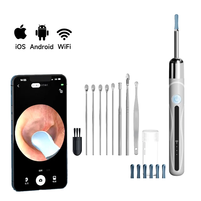 WiFi Endoscope 4.2mm 1080P Ear Picker Camera with Ear Spoon Base for iOS/Android Ear Cleaning Otoscope with Ear Wax Removal Tool 1