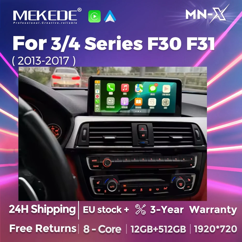 MEKEDE ID8 Android Auto Radio Drahtlose CarPlay Für BMW 3/4 Serie F30 F31 F34 F32 F33 F36 GPS Navigation WIFI Multimedia Player