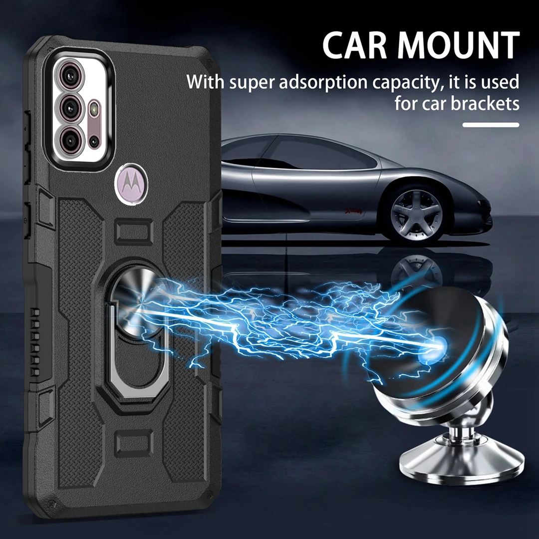 Shockproof Armor Phone Case with Camera Protection and Ring Cover