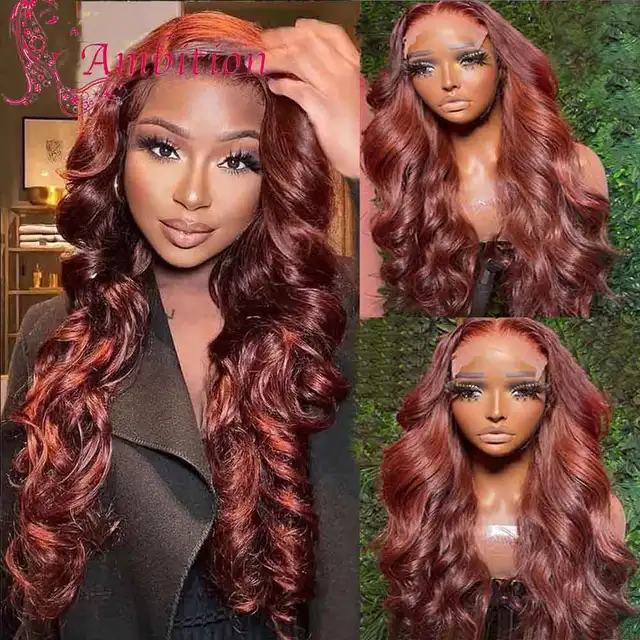 Hair Thick Synthetic Lace Front Wigs Ginger #30 Auburn Glueless Lace Front  Wigs Preplucked High Heat Resistant Synthetic Hair Fiber Thick Lace Hair