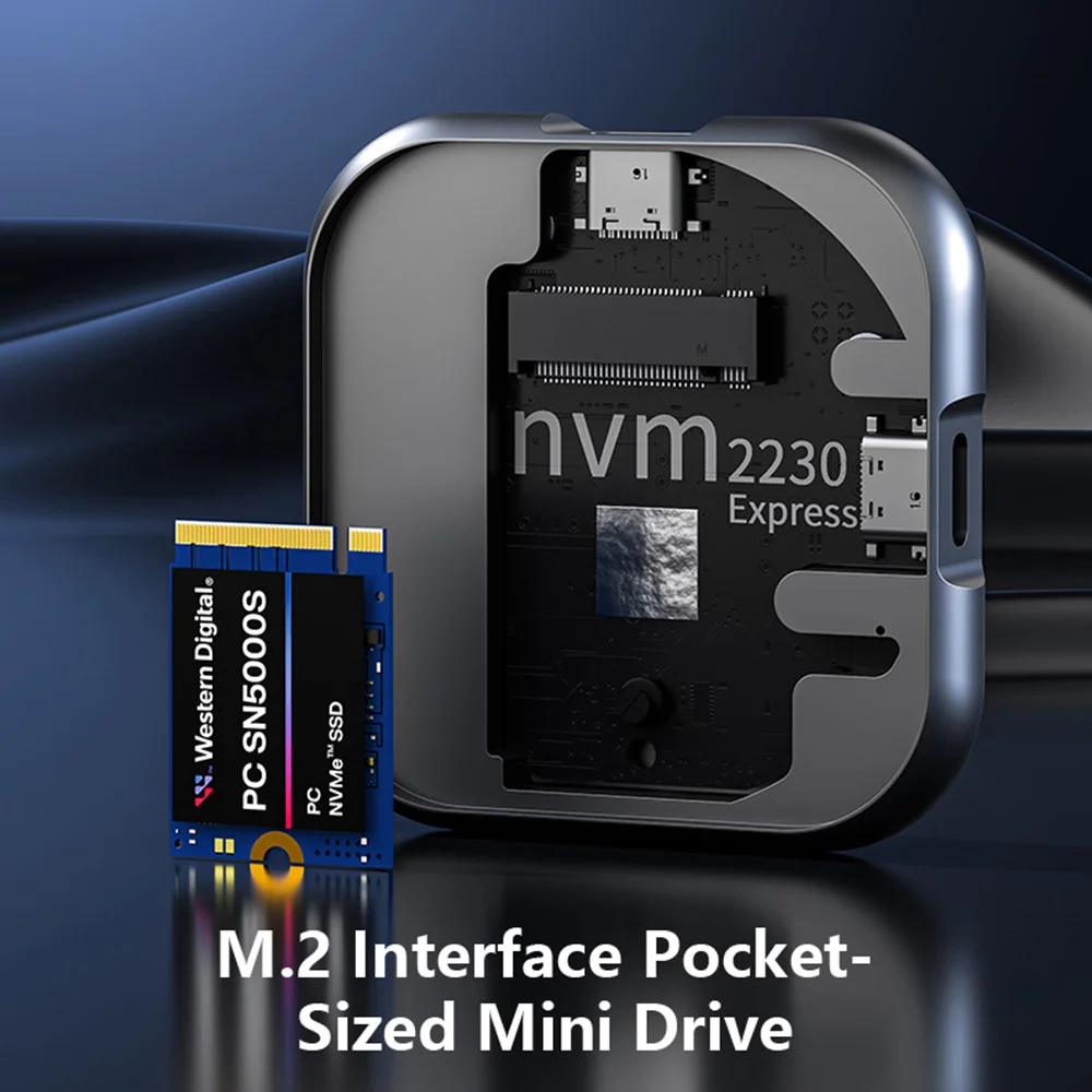 초박형 마그네틱 타입-C M.2 NVMe SSD 확장 도크 USB 3.2 PD 고속 충전 최대 10Gbps 아이폰 17 16 15 아이패드 PS5 노트북용