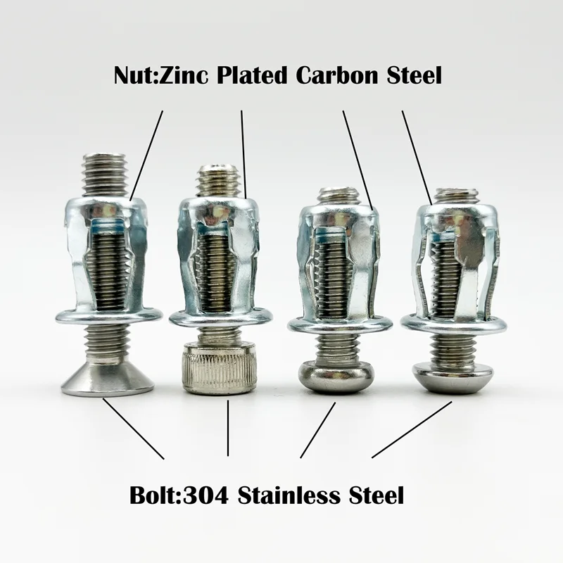 304 Stainless Steel Petal Shape Rivet Nut Screw Bolt Kit Expansion Metal Rivetnut Panel License Plate Clamp Lock Jack Nuts M4-M8 rivet nut kit
