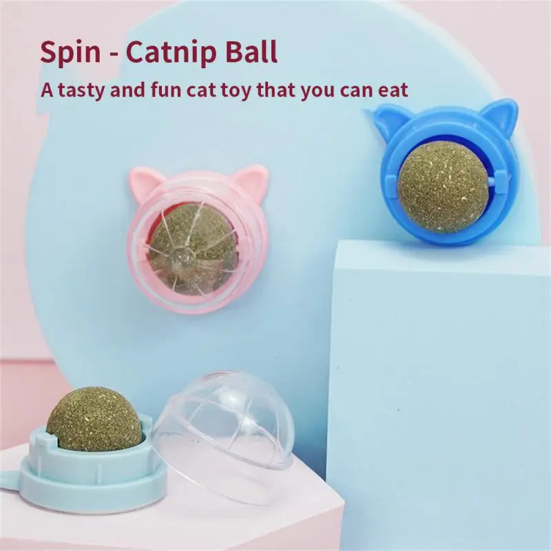 

1PCS Catnip Balls Wall Stick-on Ball Toys Pet Stuff Healthy Cat Catnip Toys Ball Cat Candy Licking Snacks Cat Toy Cat Supplies