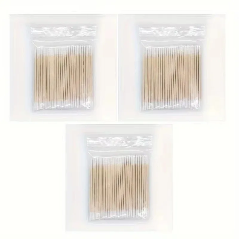 Disposable Ultra-small Micro Brushes Eyelash Extension Glue Removing Tools Double-end Wood Cotton Swab Lint-Free 7cm 5