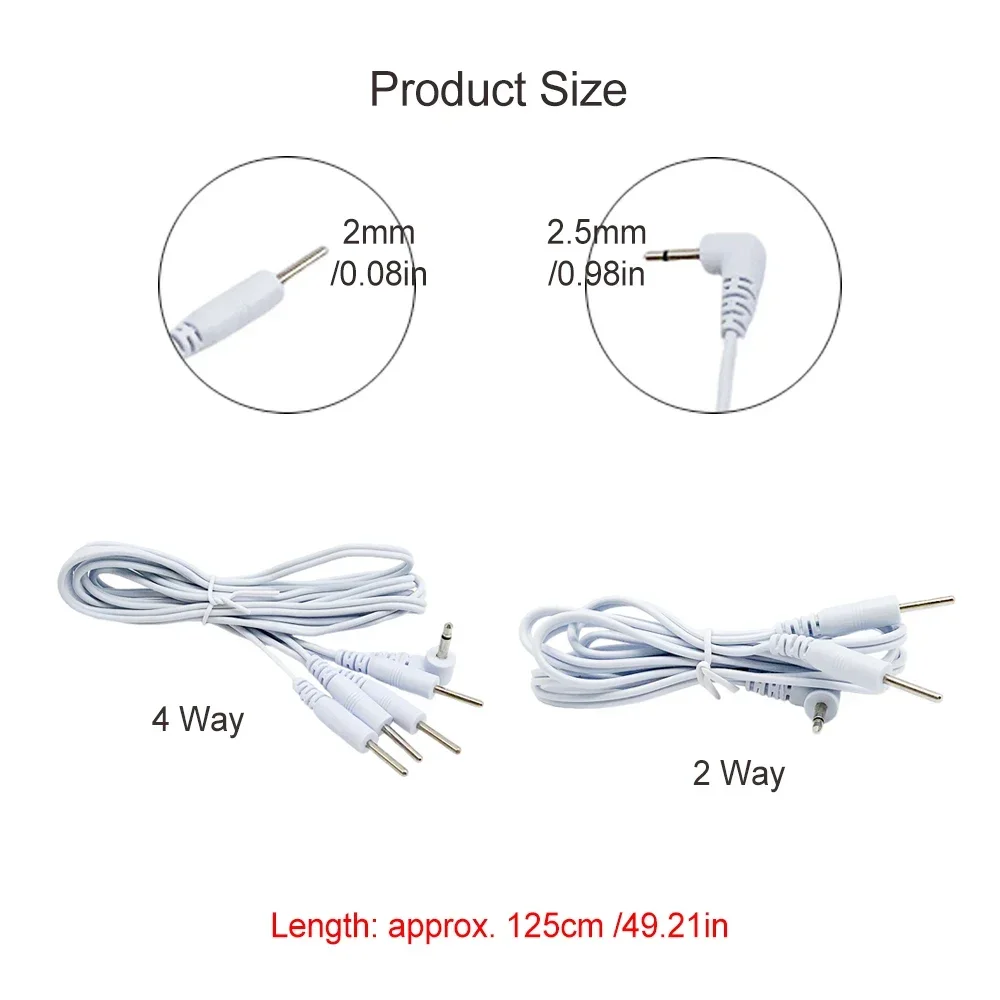 Electrode Wires Electrode Cable Line Wire 2.5mm Plug Type for TENS EMS Muscle Stimulator Acupuncture Electrical Nerve Body Massager 4 Way 2 Way