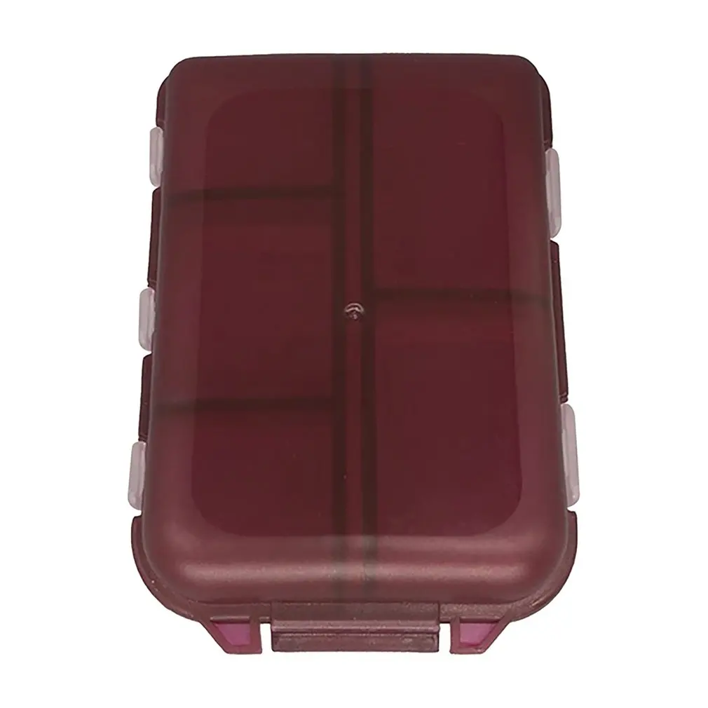 

10 Grids Pill Organizers Tablets Container Pills Dispenser Portable Storage Travel Plastic Medicine Dispensers Brown
