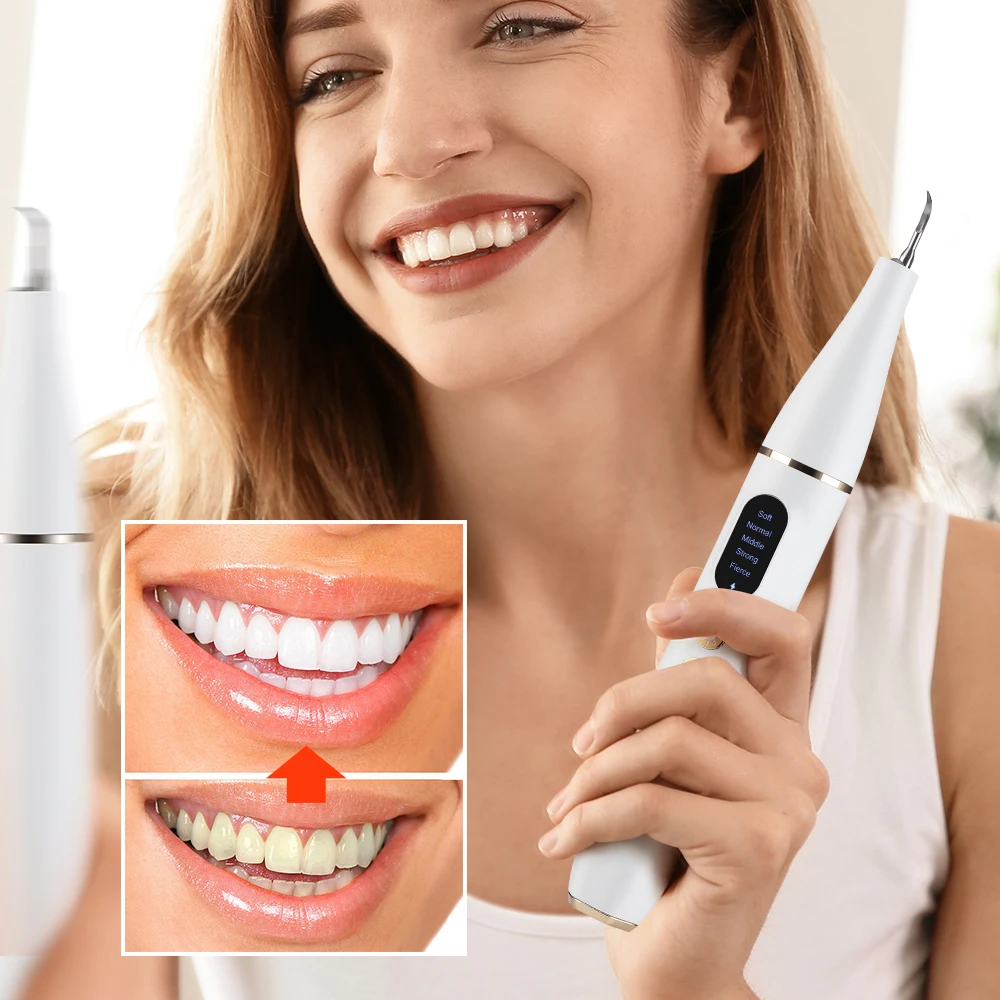 

Ultrasonic Electric Sonic Dental Scaler Tooth Cleaner Calculus Stains Tartar Remover Dentist Teeth Whitening USB Rechargable