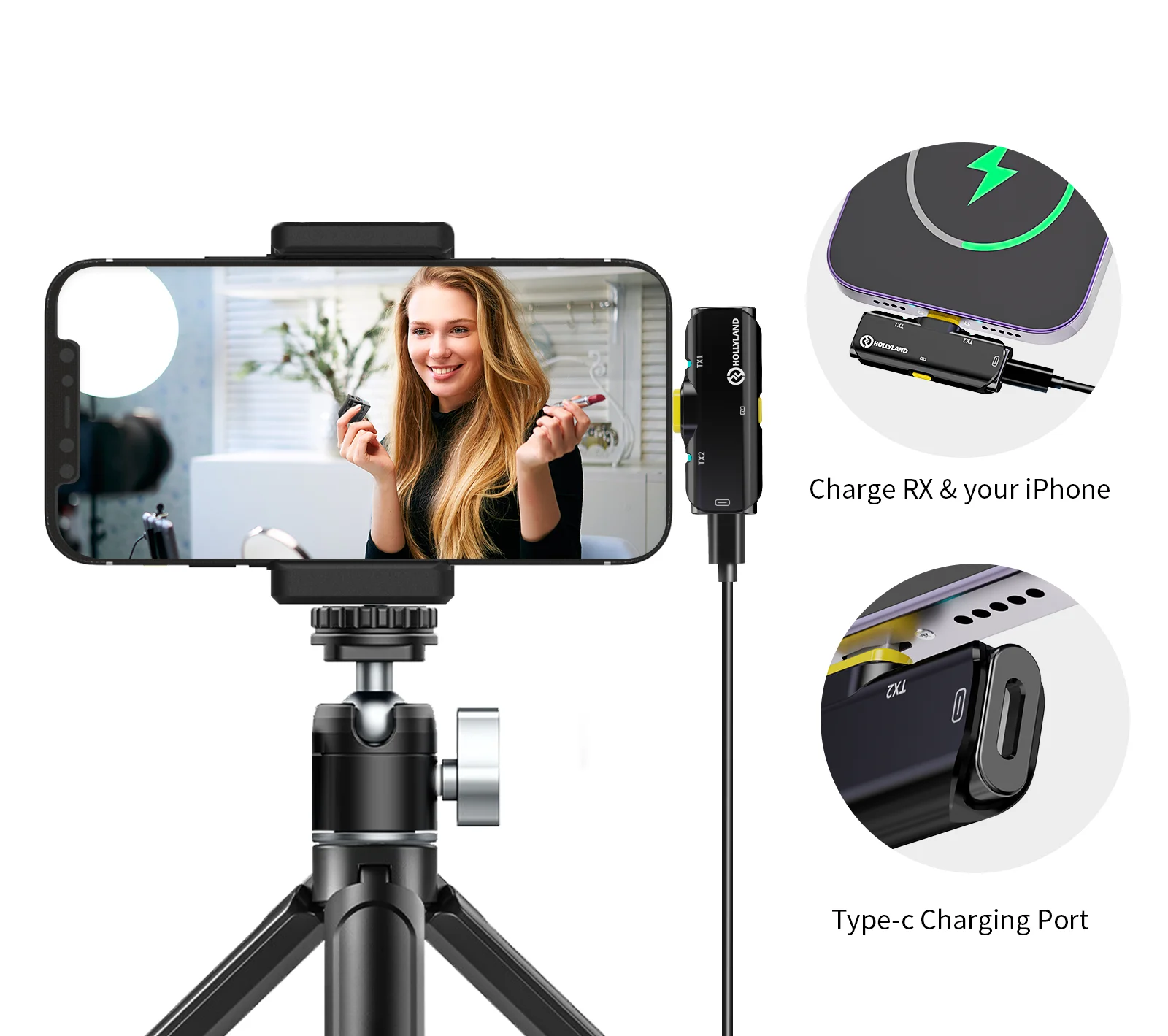 Hollyland Lark C1 Wireless Lavalier Microphone for iPhone