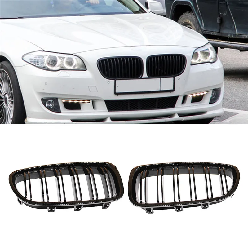 Garniture De Calandre Pour BMW Série 5 F10/F18 2014-2017 - 10 Barres, Design Sport, Protection Avant