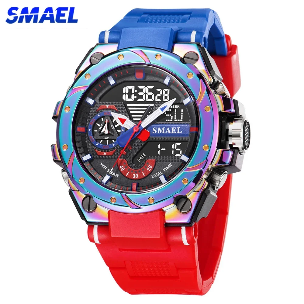 

SMAEL Watches for Men's Chronograph Sports Hyun-chae Cool Wristwatch Shock Watch Men Multi-function Dual Displa Digital Clock