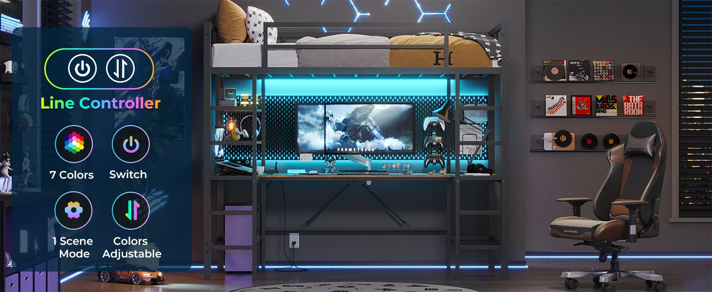 metal loft bed