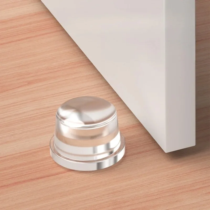 Transparent Silicone Door Stopper Anti Bump Pad No Drill Home Office Safety Protection Door Stop Home Improvement