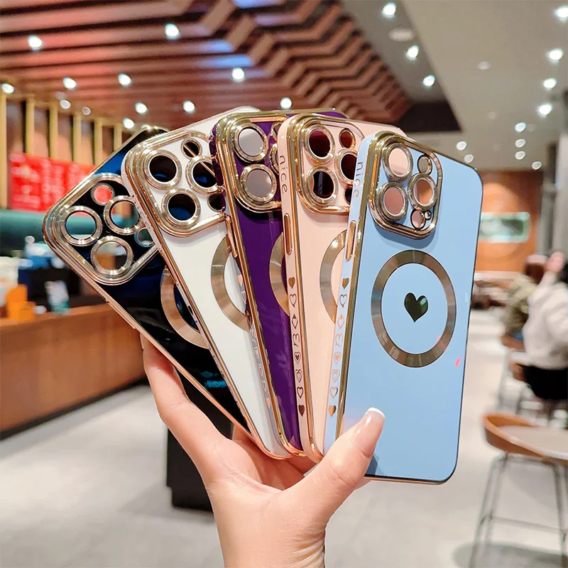 Coque en silicone plaquée solide 13 12 11 Pro 14 Plus Coque de protection d'objectif pour iPhone 14Pro Max_voghion.com