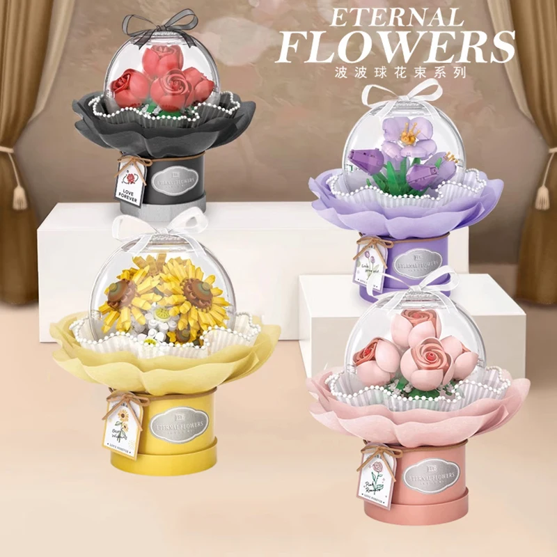

LOZ Mini Building Block Flower Rose Bundle Sunflower Assembly Decoration Girl Birthday Gift Brick Eternal Flower 1297 1298 1300