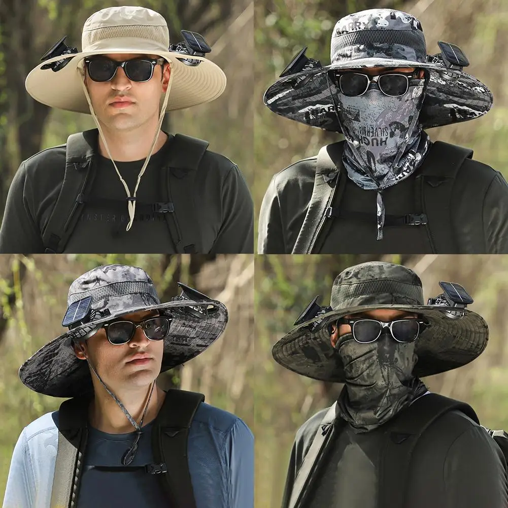 

Solar Fan Cap Portable Solar Charging Cap With Fan Suitable For Outdoor Camping Fishing Hiking Sunscreen Fisherman Hat J4r5