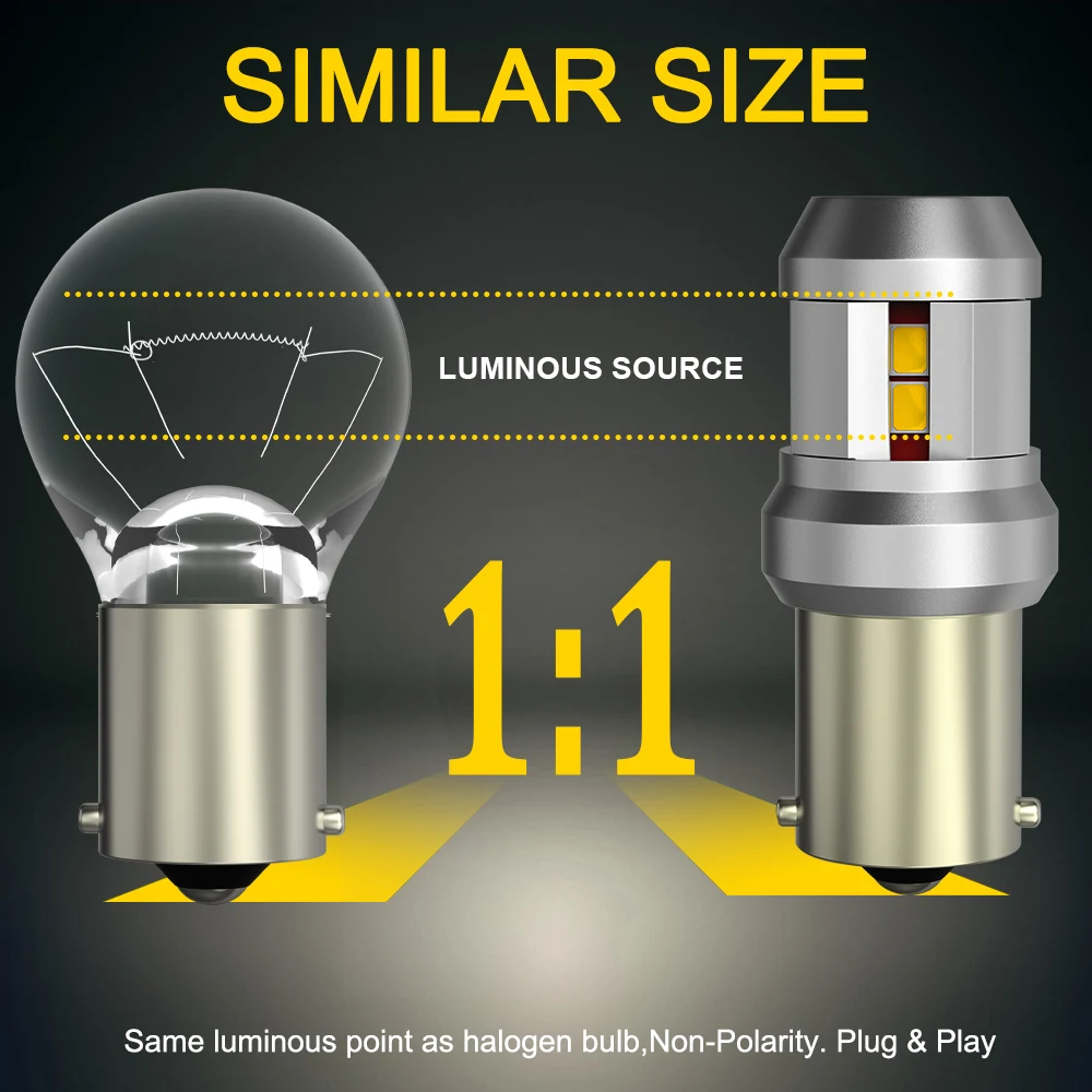 BMTxms 2x ĵ LED  õ, DRL ְ   , T15 W16W T20 7443 W21W T25 3157 1156 P21W BA15S 1157 극ũ
