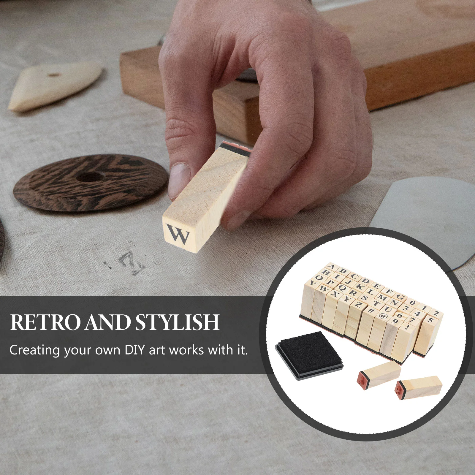 저널 나무 우표, DIY 일기 우표, 레트로 알파벳 우표, DIY 빈티지 나무 우표, 40 개