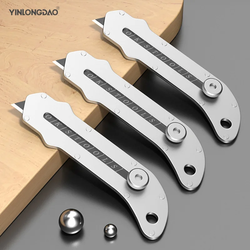 New Stainless Steel Portable Utility Knife Retractable Wallpaper Unboxing Knife Paper Cutter Office School Stationery Supplies