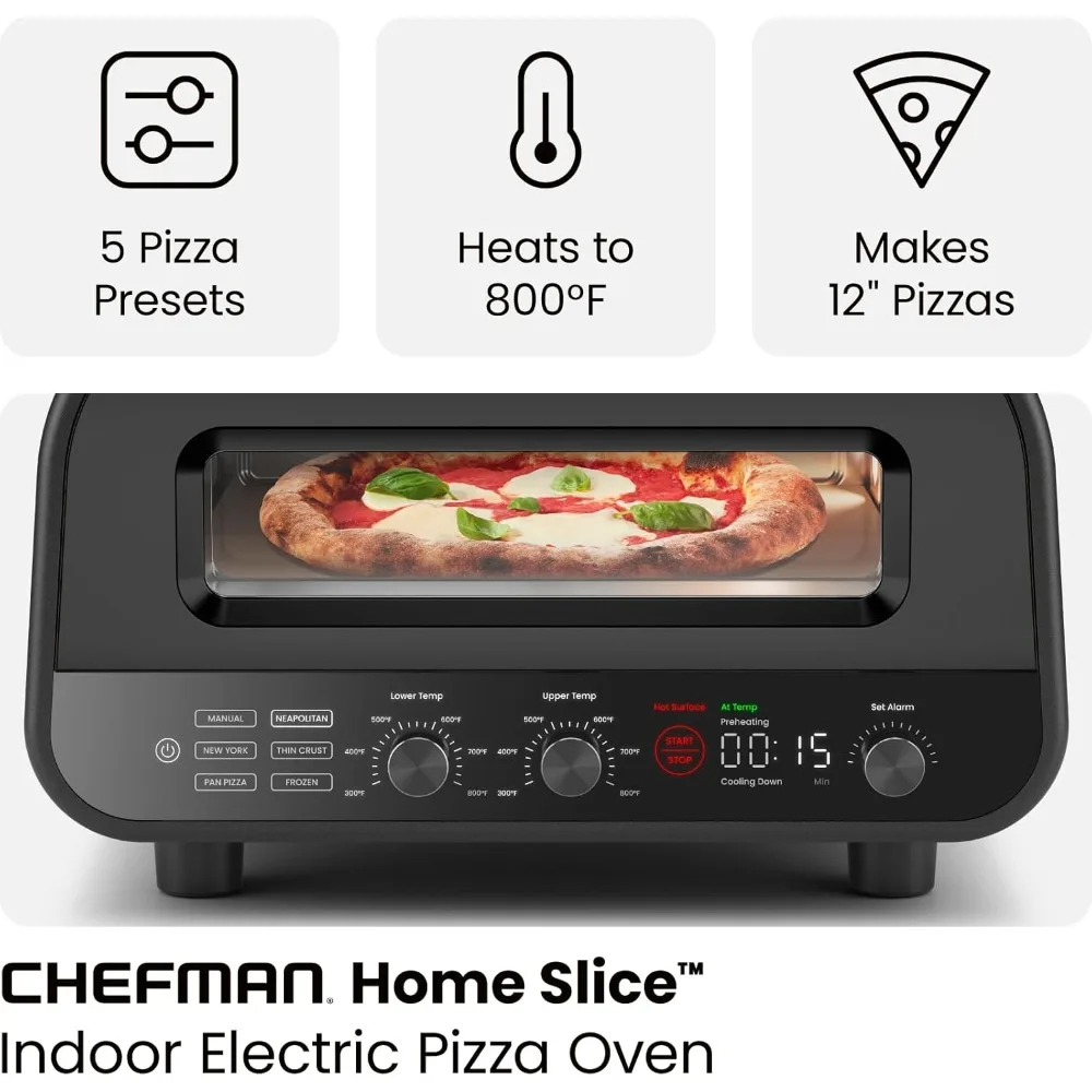 Indoor Pizza Oven - Makes 12 Inch Pizzas in Minutes, Heats up to 800°F - Countertop Electric Pizza Maker with 5 Touchscreen 2