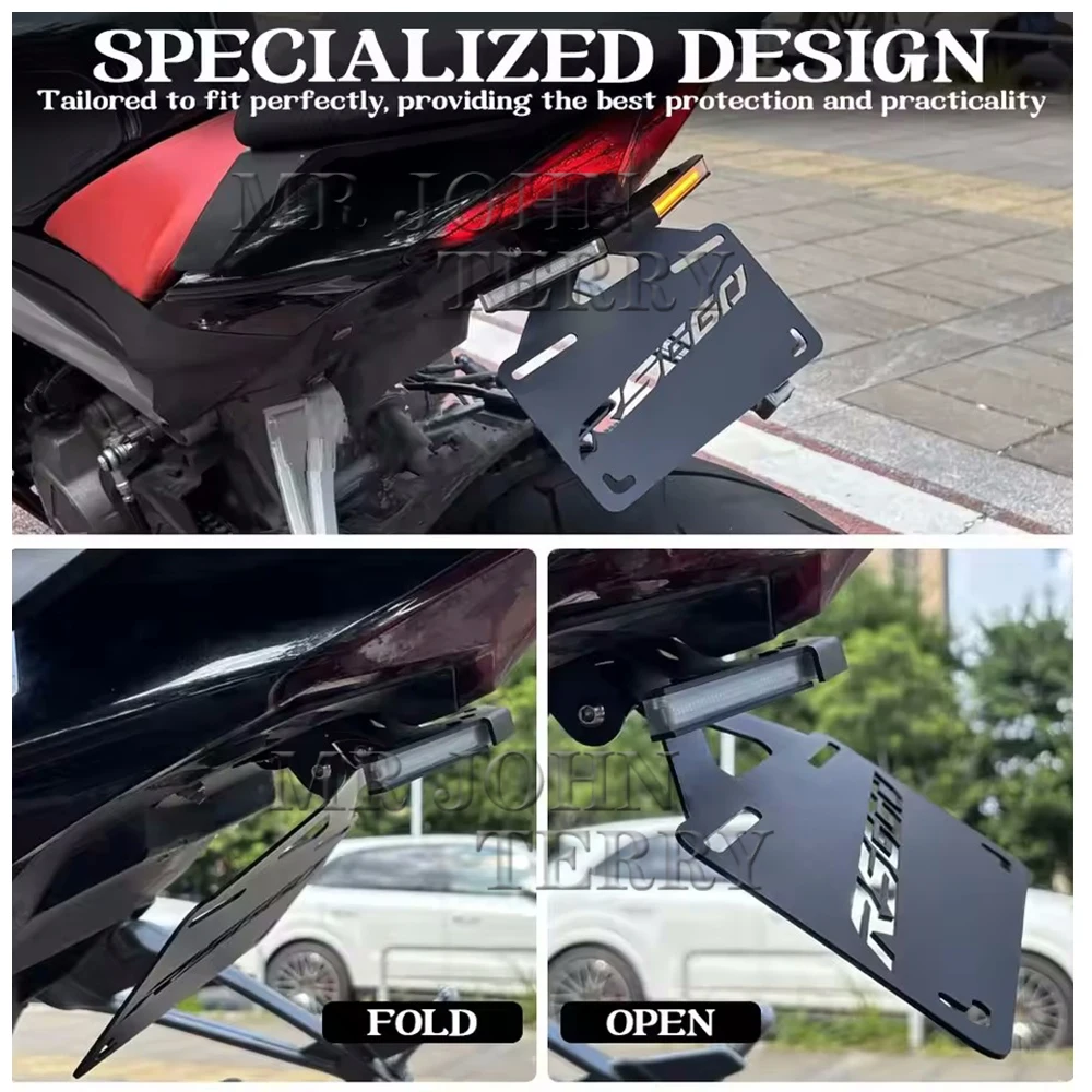 오토바이 번호판 홀더 LED 라이트 테일 티디 펜더 접이식 엘리미네이터 (아프릴리아 RS660 투오노 660 V4 RSV4 1100 팩토리용)