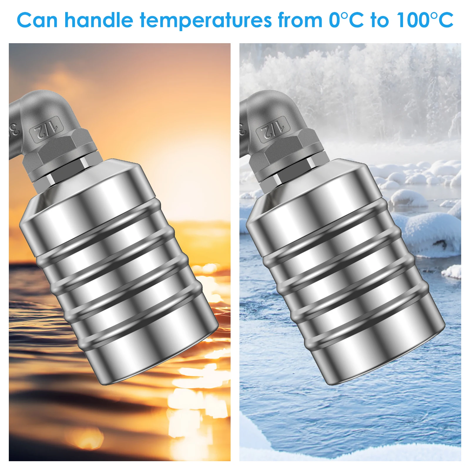 2PCS Automatic Water Level Control Float Valve Stainless Steel Ball Valve Auto Shut Off Water FOR Tank Aquarium Wate