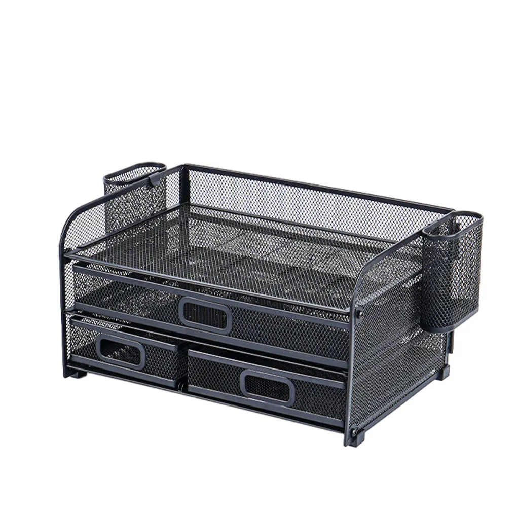 

3-уровневый Настольный Органайзер-Настольный органайзер с держателем ручки и ящиком