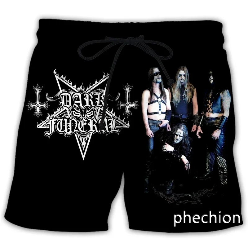 Phechion New Fashion Men Women Dark Funeral With 3D Printed Casual Shorts Novel Street Wear Men'S Loose Sports Surfboard Shorts 2