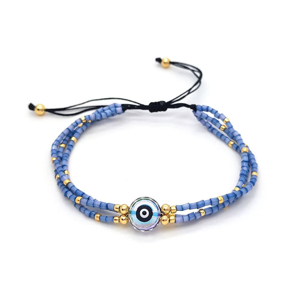 Kkbead evil eye Armbänder für Frauen Miyuki Armband mehr schicht ige Pulse ras Femme Modeschmuck – Detail 7