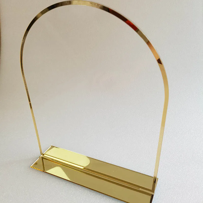 Acrylic Blank Arch Wedding Sign Mirror Frame Empty Table Sign Acrylic Table Wall Decoration